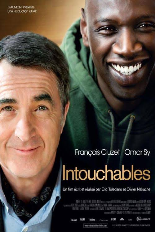 Affiche du film les Intouchables avec François Cluzet et Omar Sy. Récit autobiographique de Philippe Bozzo Di Borgo